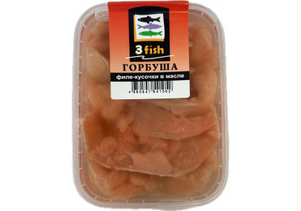 Горбуша филе-кусочки в масле, 190г