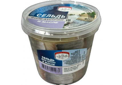 Сельдь филе-кусочки в масле, 350г